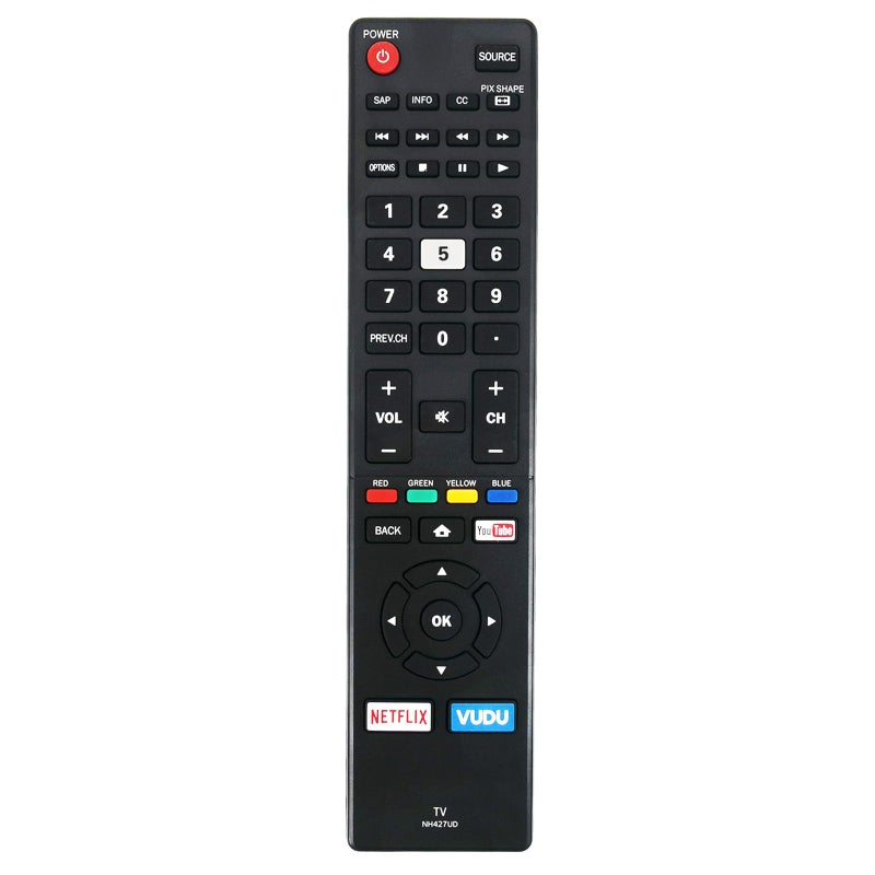 AULCMEET NH427UD Replace Remote Control fit for Sanyo TV FW65C78F FW55C78F FW50C78F FW55C87F FW50C87F FW55C46F FW43C46F FW55C46F-B FW43C46F-B FW55C46FB FW43C46FB FW50C36F FW50C36F-B FW50C36FB FW50C36F FW50C36F - Image 1